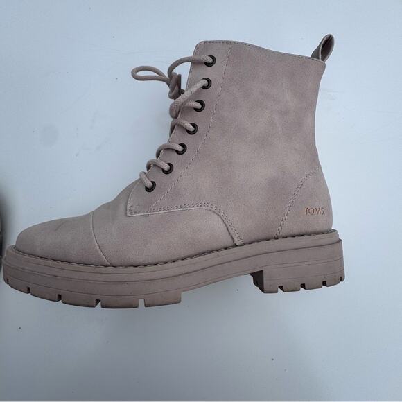 TOMS Women's Alaya Boot Sahara Synthetic Nubuck Combat Platform Lace Up 7.5 - Picture 7 of 11